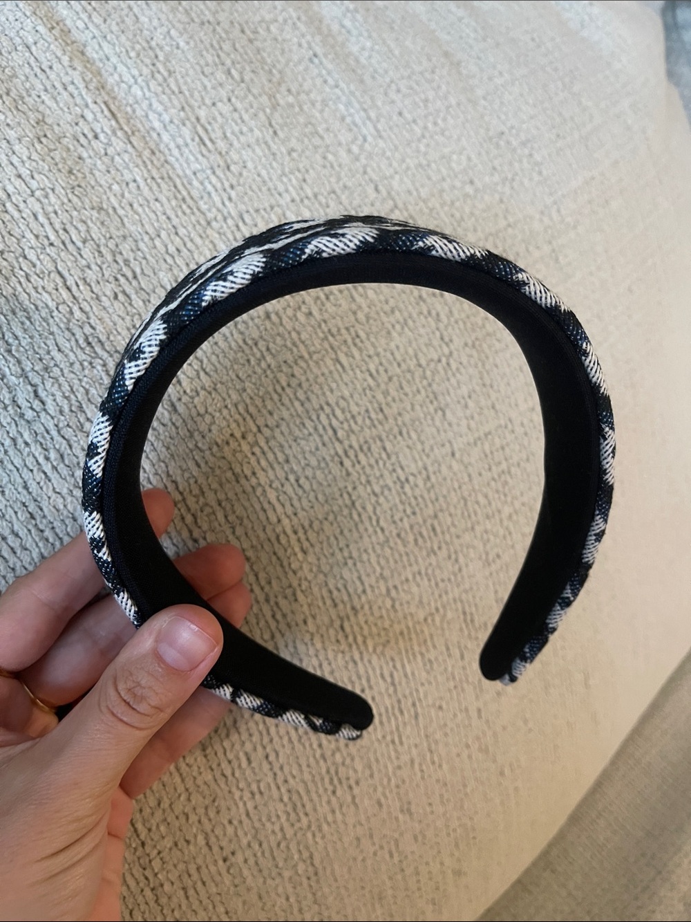 Classic Black & White Patterned Padded Headband